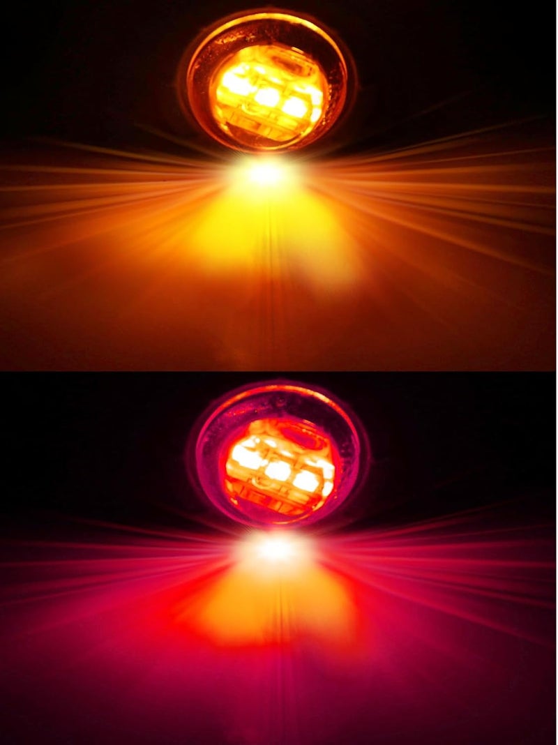 STODER 3/4 Inch Trailer Marker, LED Side Marker Lights, Heavy Duty Waterproof Clearance Lights for Trailers, Trucks, RVs, Buses, Vans - Durable & Bright for Enhanced Safety(Amber 12/Red 12)(24 Pack) - Image 2